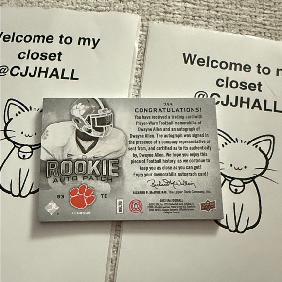 SP Authentic Dwayne Allen Rookie Patch Autograph Card - Picture 3 of 3